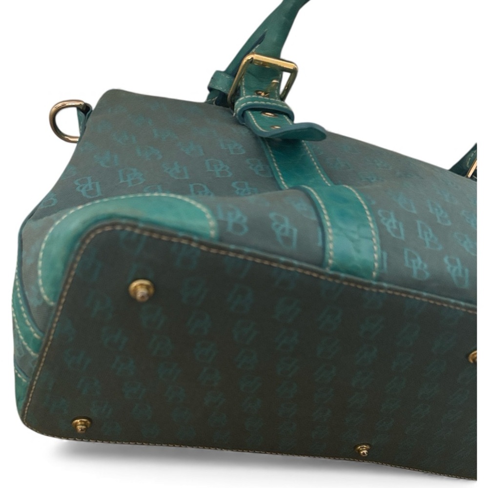 Dooney & Bourke Teal and Dark Green Satchel - Picture 6 of 8